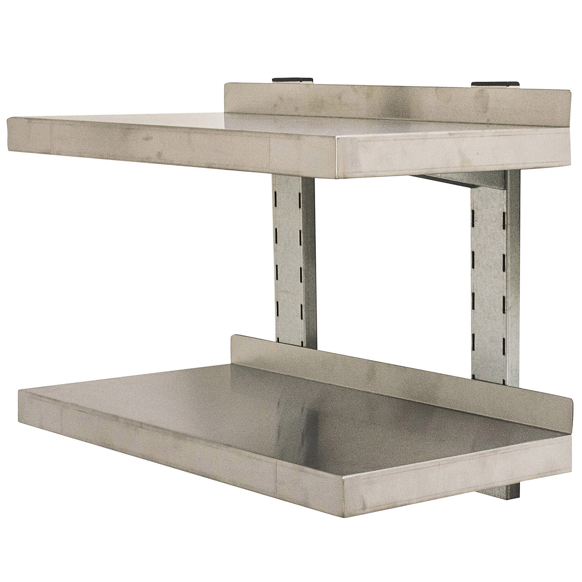 Sportsman Series Stainless Steel Double Wall Mount Shelf - 24in. x 12in., Adjustable, 88-Lb. Capacity, Model# SSDWMS